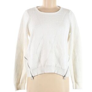 Anthropologie Cream Textured Crew Neck Sweater